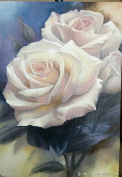 Картина белая роза