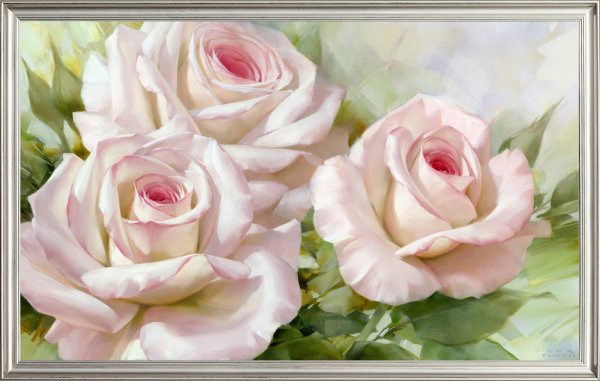 Картина белая роза