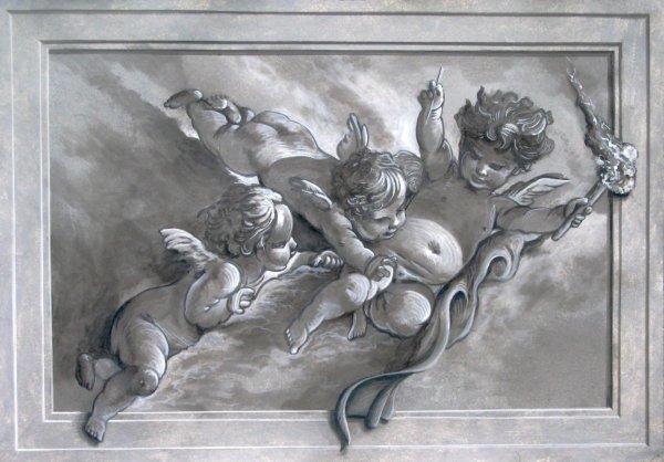 Альфрейная роспись храма Виноградная лоза