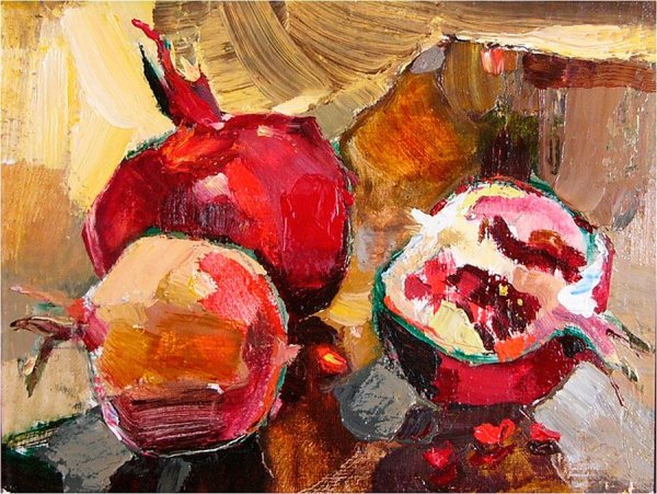 Живопись мастихином гранат