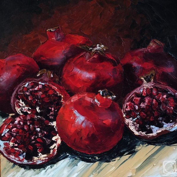 Гранат картина мастихином