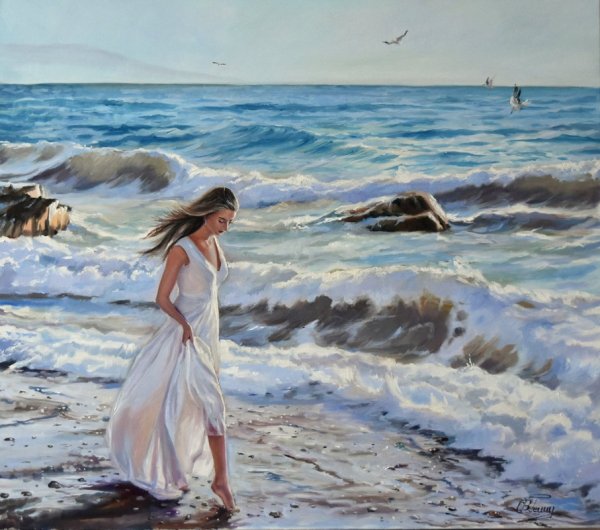 Художник море