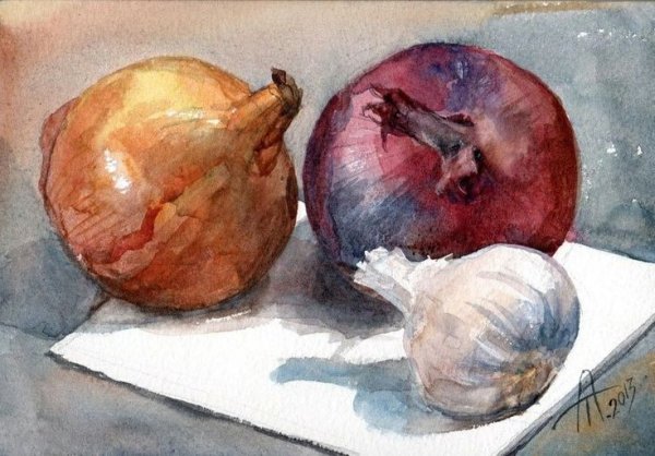 Баклажан акварелью Андрияки