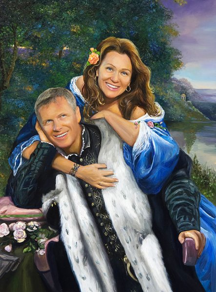 Семейный портрет на холсте