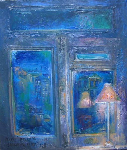 Вечернее окно живопись