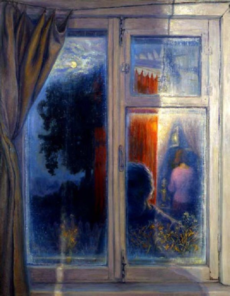 Вечернее окно живопись