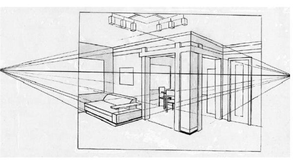 Перспектива комнаты сбоку