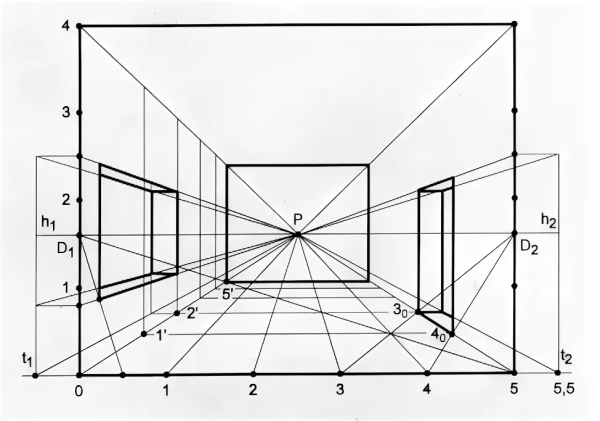 Начертательная геометрия фронтальная перспектива