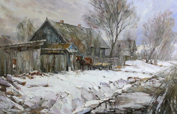 Художник Василий Пешкун зима