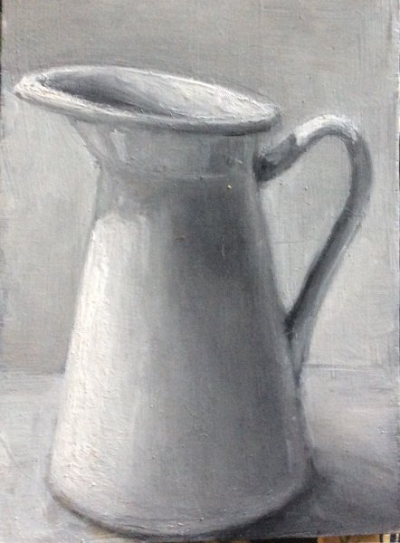 Белый кувшин акварелью
