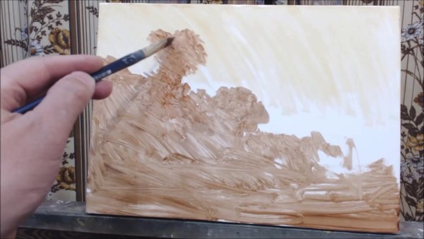 Этюд головы человека в технике гризайль