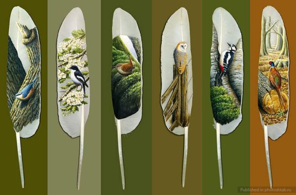 Роспись на перьях