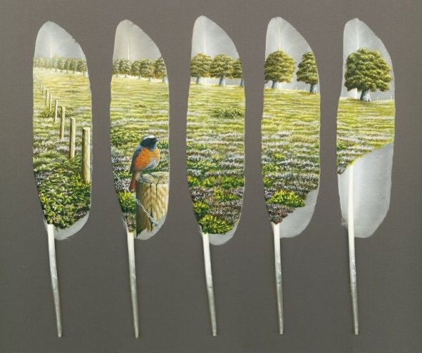 Роспись на перьях фэнтези