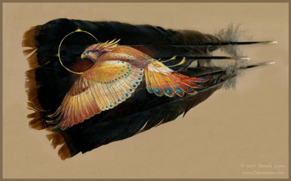 Джулия Томпсон занимается живописью на перьях