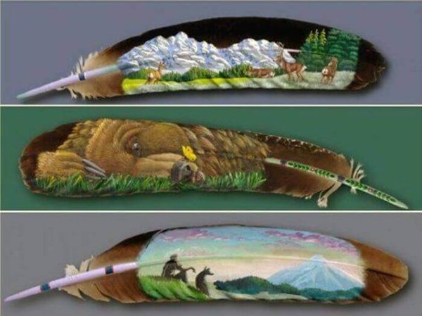 Роспись на перьях