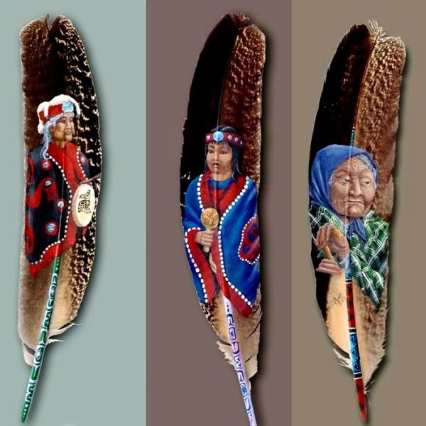 Рисунки на перьях птиц фото