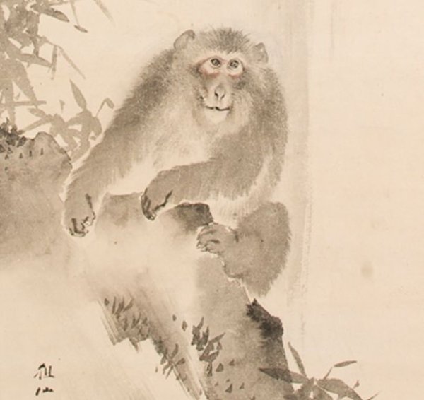 Китайская живопись обезьяна