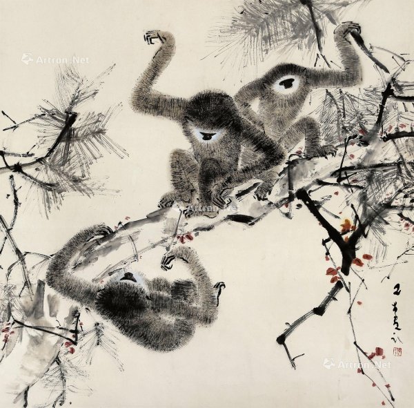 Обезьяна китайская живопись Сеи