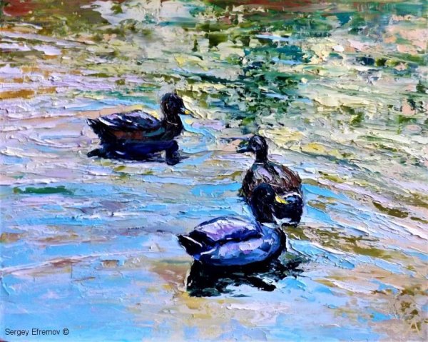 Уточки маслом