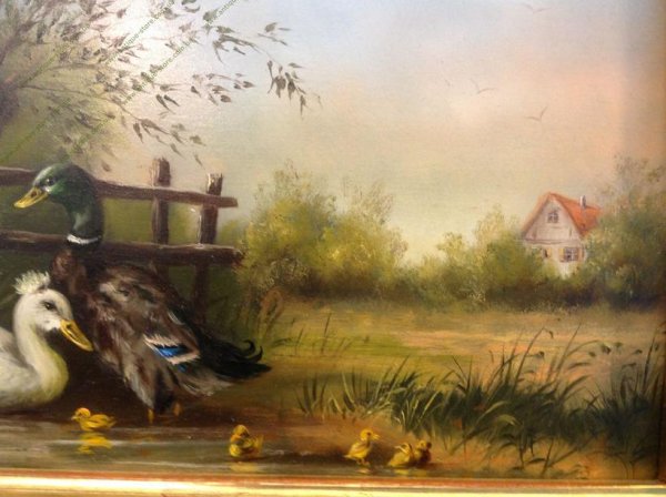 Утки на озере живопись