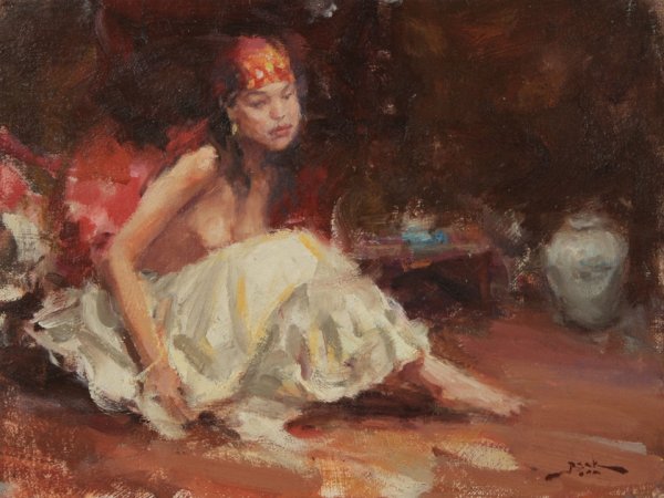 Фигуративная живопись маслом похожая на мозаику