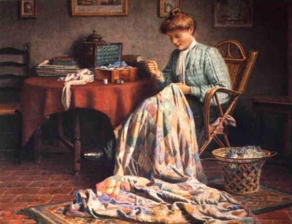 Лоскутные одеяла на картинах художников