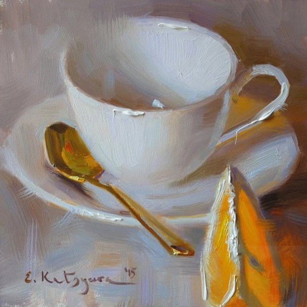 Елена Кацура живопись кофе