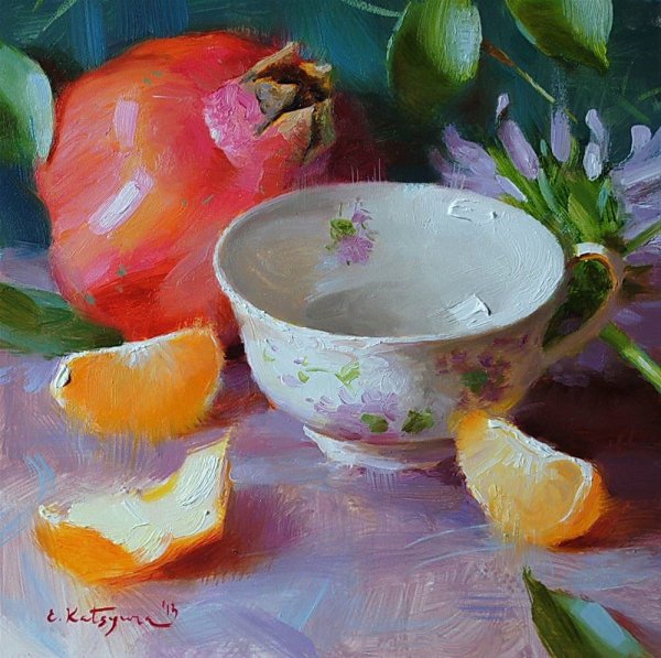 Елена Кацура живопись фрукты