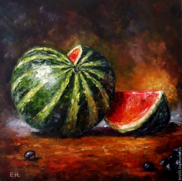 Живописный маслом Арбуз