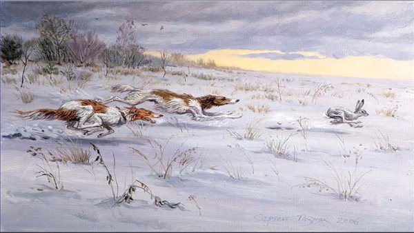 Охота на зайца картина