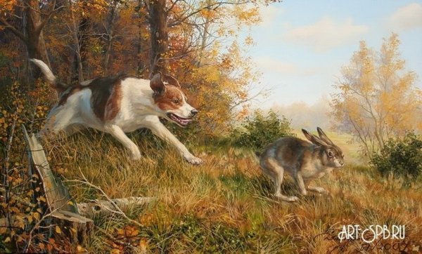 Охота на зайца в живописи