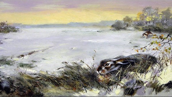 Охота на зайца картина