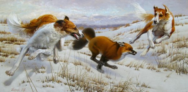 Осенняя охота на Зайцев картины