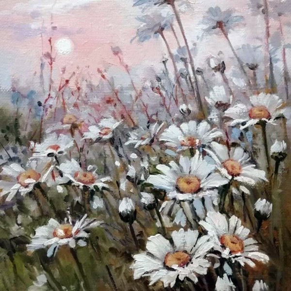 Картина маслом Ромашковое поле