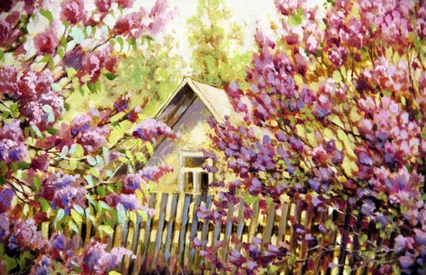 Леднев Александр Алексеевич . Зимний пейзаж.