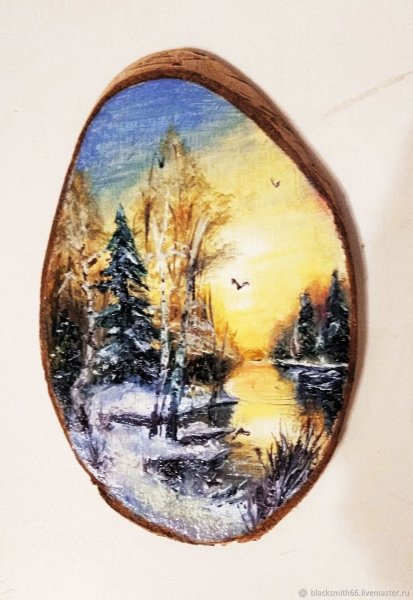 Рисование на спиле дерева