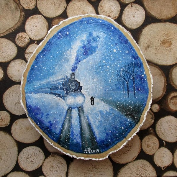 Зима на спиле дерева