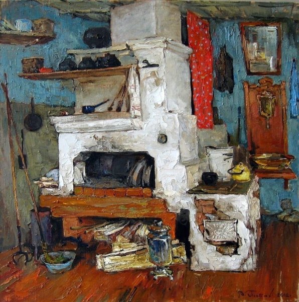 В.М.Максимов - Крестьянская изба 1869