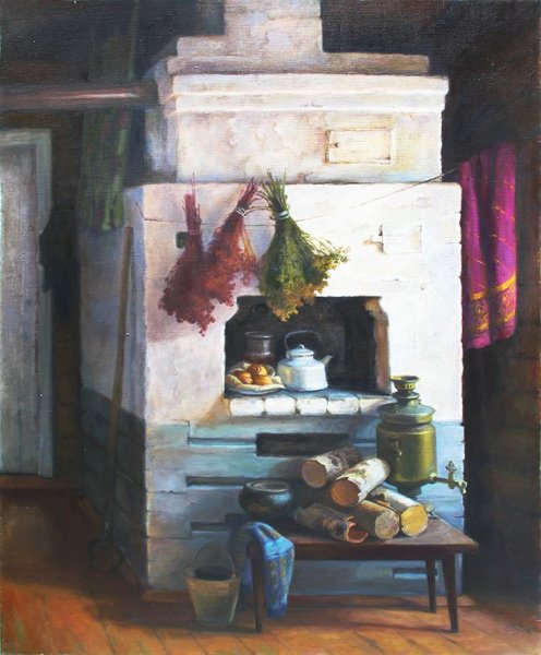 Художник Макаров русская печь