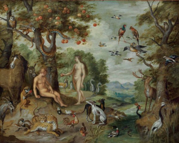 Ян брейгель адам и ева в раю