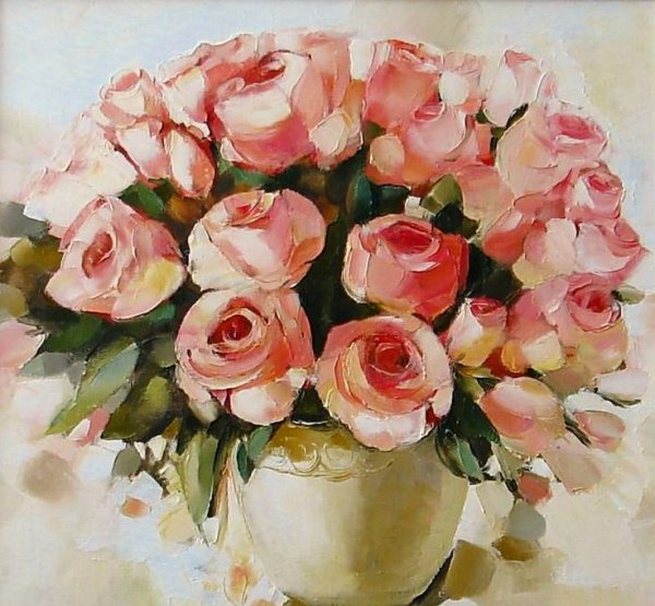 Букет роз акварелью