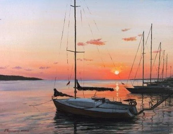 Яхты живопись маслом