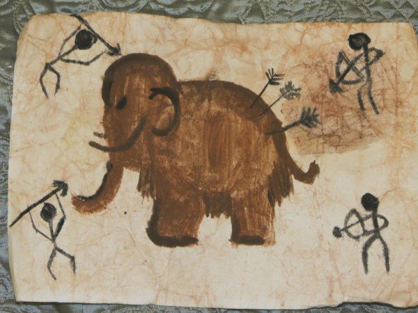 Пещерная живопись мамонт