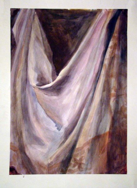 Академическая живопись акварель драпировка