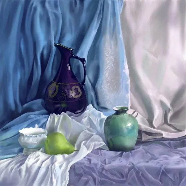 Академическая живопись акварель драпировка