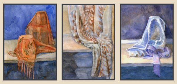 Драпировка живопись гризайль