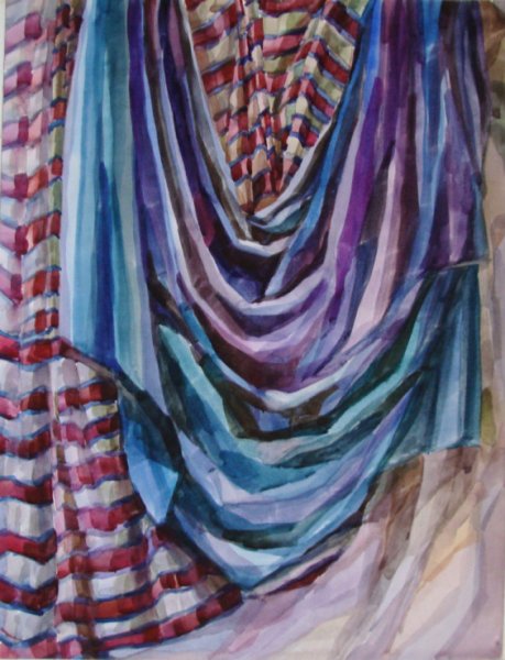 Драпировка акварелью