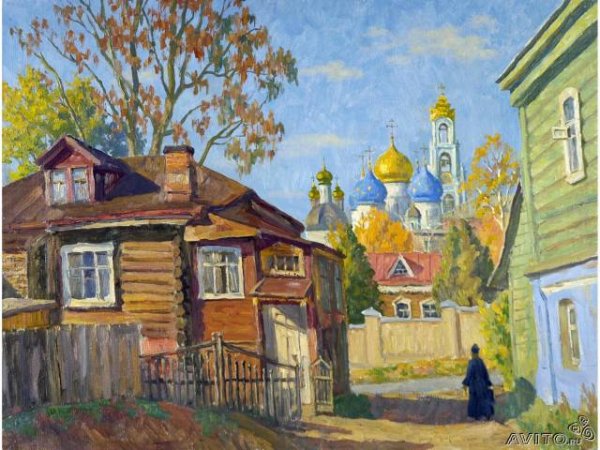 Троице-Сергиева Лавра акварель