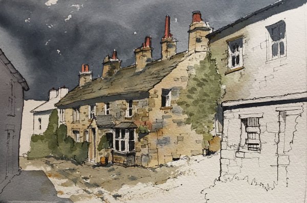 Уильям Ньютон Акварельная живопись зимнийпейжаж