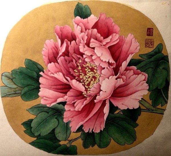 Китайская живопись хризантемы акварелью